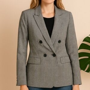 1. State Plaid Double-Breasted Blazer